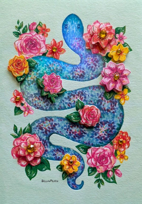 Year of the Snake BELLA PILAR Greeting Card Papyrus Flowers Lunar New Year 2025