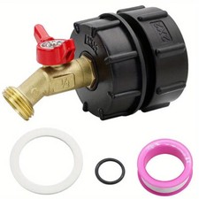  IBC Tote Brass Hose Thread 60mmFaucet Valve and Garden Hose Quick Connectors