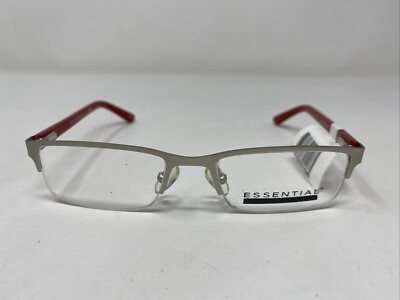 Essential Eyewear EN 1136 Satin Silver 46-16-125 Half Rim Eyeglasses Frame RK04