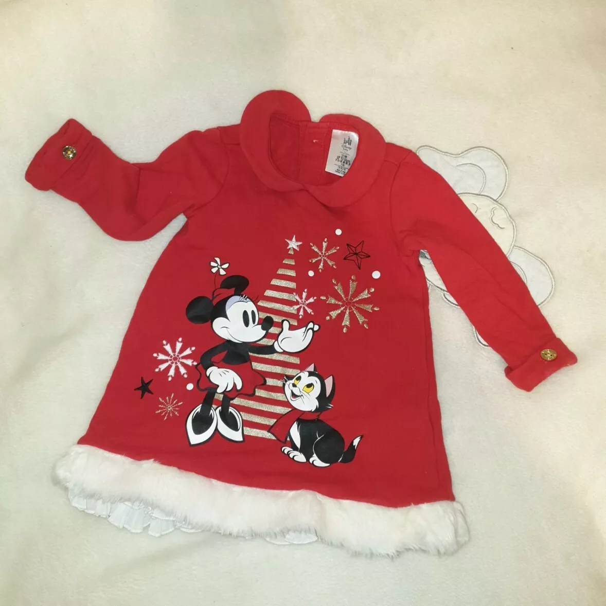 Disney Store Baby Girl Minnie Mouse Christmas Dress Age 12 18