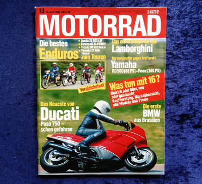 Das Motorrad 13/1986  Ducati 750 Paso, Yamaha RD 500 vs. V-Max, Honda VT 750 C