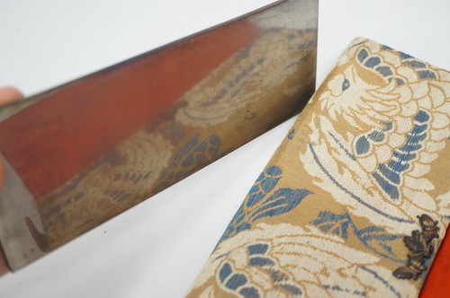 Japanese Fabric Pouch Meiji Period Original incl. Mirror from Japan 1121E12 - Picture 16 of 18