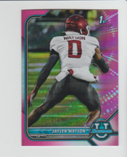 2022 Bowman U. Chrome Pink Refractor #76 Jaylen Watson RC, Kansas City Chiefs