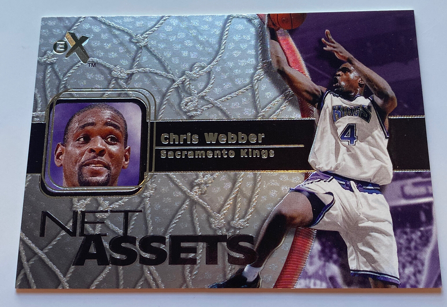 Fleer E-X 2000-01 Net Assets Chris Webber 17 0f 20 Insert Chrome Nice!