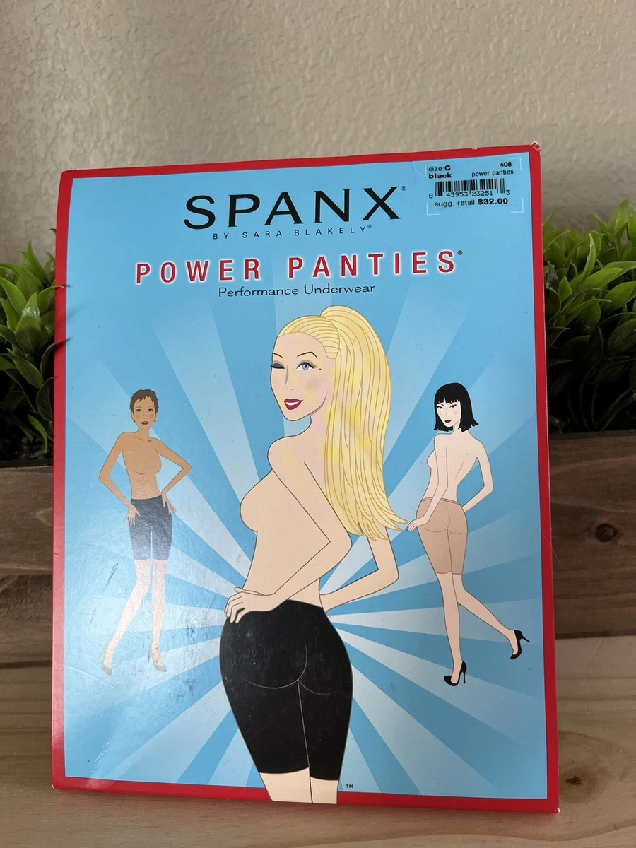 NIB Spanx 408 Power Panties Mid Thigh Shaper Size C Black