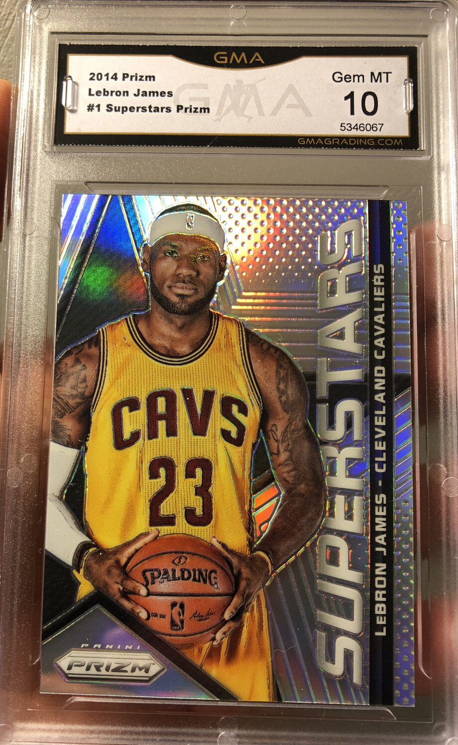 2014 LeBron James Prizm Silver Superstars Refractor SP 10 GEM Mint Lakers SP