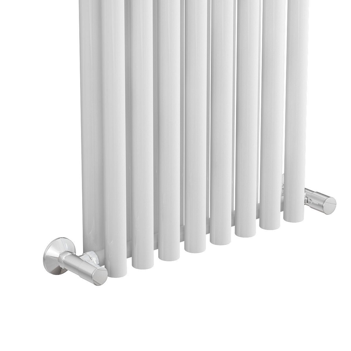 Vertical Modern Designer Radiator Round Tube Double White 1600x545mm