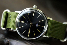 Mechanical Watch POLJOT De Luxe Ultra SLIM Nylon Strap Men's Vintage Gift