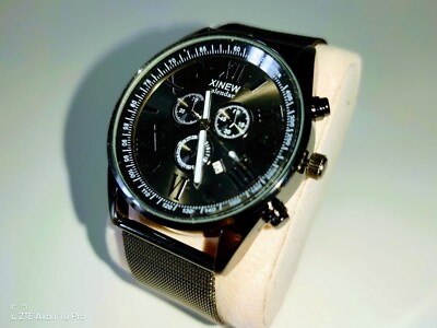 Armbanduhr Xinew/Chronograph/Elegante /Farbe: Schwarz /42. cm /Sthal/ 3 ATM /.