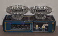 Clear glass floral round taper candle candlestick holders 2pc set Malaysia B