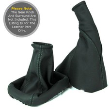 FITS VAUXHALL OPEL VECTRA A CAVALIER 88-95 GEAR GAITER REAL LEAHER GREEN STITCH