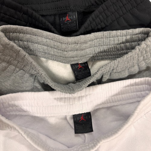 NIKE AIR JORDAN 3 Pk Fleece Pants Jogger Sweat Pants Gray Black White Kids Med - Picture 10 of 11