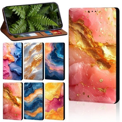 Abstract Fluid Art Leather Stand Cover For iPhone 7 8 12 13 14 15 16 17/XR/SE