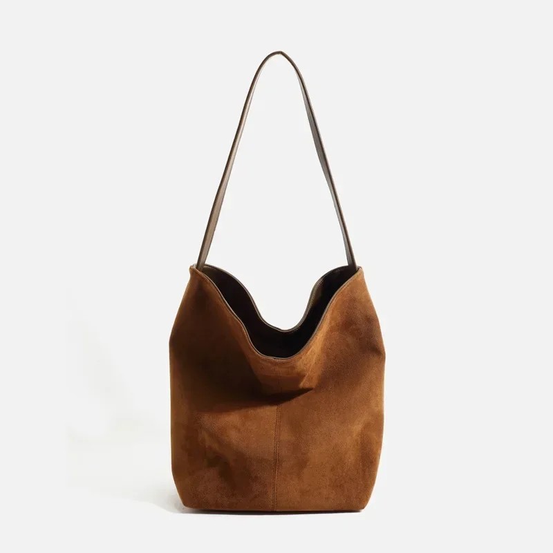 Vintage Women&rsquo;s Suede Bucket Shoulder Bag &ndash; Tote bag