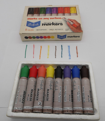 #ad #ad Vtg SANFORD Deluxe Felt Tip MultiColor Markers 8 Potent Smell Complete Work $31.49