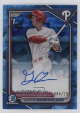 2024 Bowman Chrome Draft Sapphire Edition Prospect Griffin Burkholder Auto 4z8