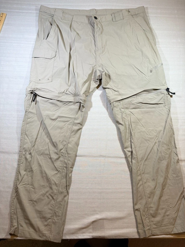 Magellan Outdoors Fish Gear Waterproof Convertible Pants Size 3XL Beige Mint#745