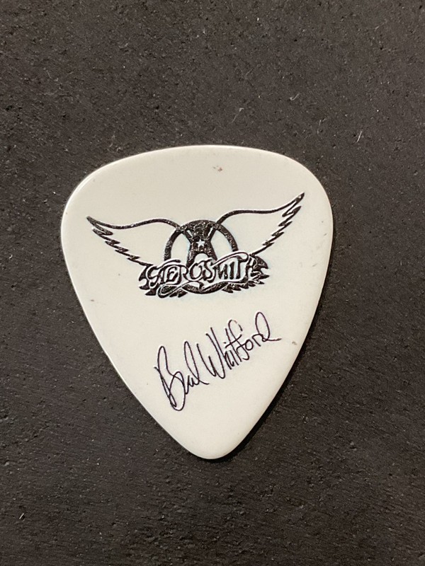 Brad Whitford Aerosmith Commitment God Service Logo Signature Guitar Pick (O)