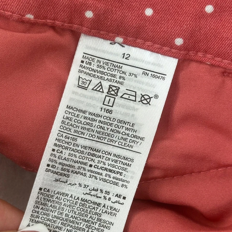 Calça skinny feminina Old Navy Pixie cintura alta bolinhas tamanho 12 rosa e branco - Imagem 4 de 4