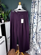 Stradivarius Burgundy Wide Leg Trousers UK 10 BNWT Tailored Pants C17