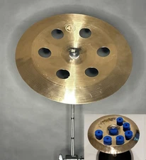Sonic Sound 16 Inch B20 O-Zone China Cymbal + 6 FREE BLUE Cymbal Pads.