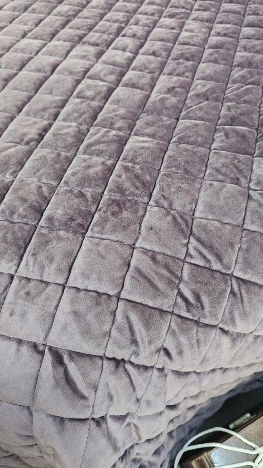 Edredón Hiend Accents Púrpura Terciopelo Patrón Diamante Reina/Completo Lujo Regencia Foto 3 de 4