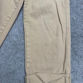NUON Paperbag Cargo Ankle Pants Women 30 Tan Brown High Rise Cotton Casual 26x26