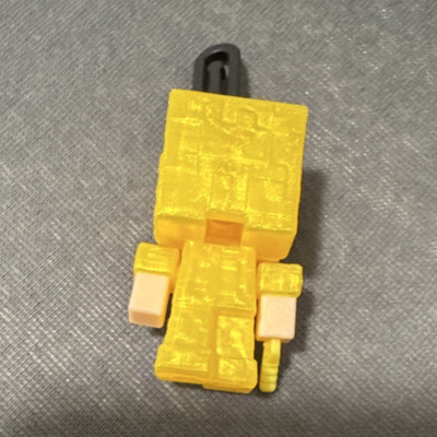 McDonald's Minecraft Gold Figur Schlüsselanhänger gelb mit Clip