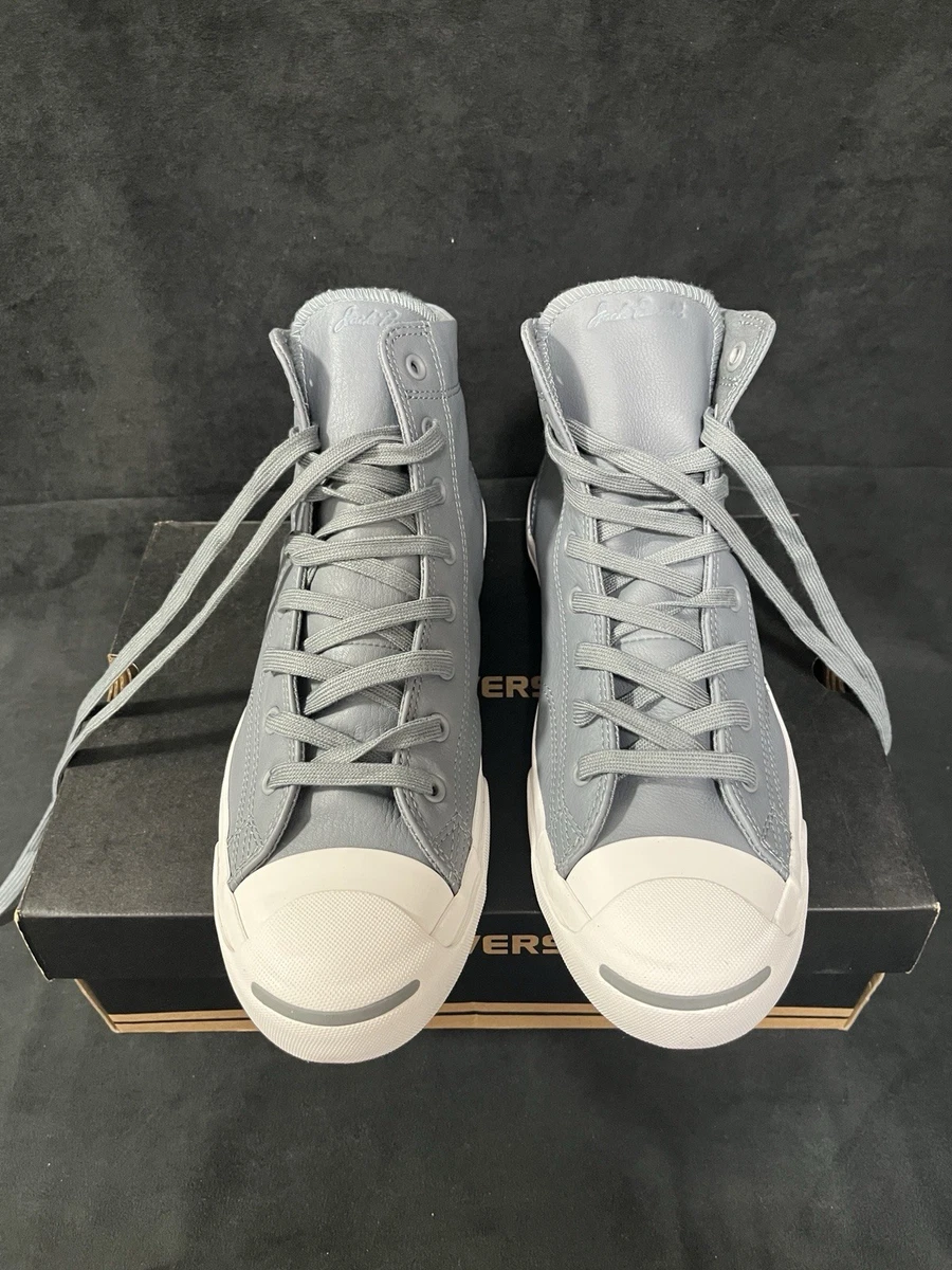 Converse Jack Purcell Jack Mid Leather Cool Grey Men\'s Shoes Size 9 CONVERSE Unisex Jack Purcell Jack Mid Leather Sneakers size  main image 4