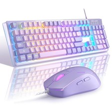 Gaming Keyboard and Mouse Combo, K1 RGB LED Backlit Wired Keyboard with 104 K...