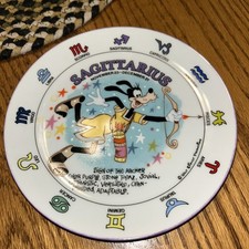 Vintage Walt Disney Goofy Sagittarius Signs of the Zodiac Plate Schmid
