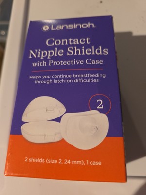 Lansinoh Contact Nipple Shields Sz 2 (24mm) with Protective Case 