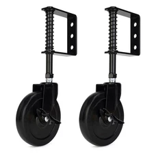 5" Heavy Duty Spring Loaded Gate Caster Wheel with Side Brake, Drag Gate Whee...