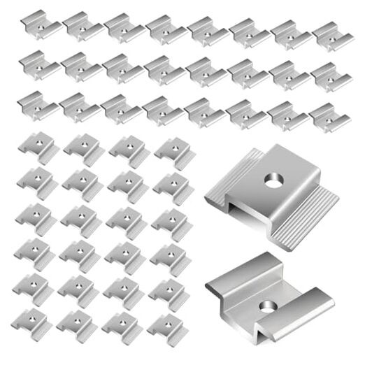 42 Pack Solar Panel Mid Clamps, Solar Panel Clamps Bulk, Solar Panel Bracket 