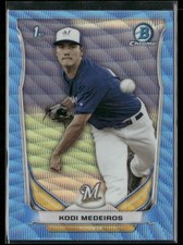 Kodi Medeiros 2014 Bowman Draft Chrome Blue Wave Refractors #CDP9 Brewers