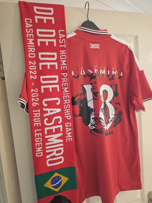 #ad Manchester United 26 27 Home Jersey Limited Edition Casemiro 18 Print Rare LQQK GBP 174.97