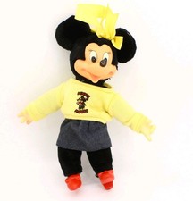 Vintage Applause Minnie Mouse Plush Doll Plastic Face 1980s Disney Sweater