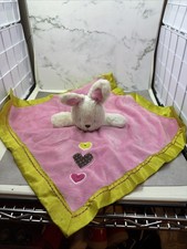 Just One You by Carter's White Bunny Lovey Blanket Pink Heart Rattles Green 2010