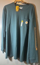 NWT Carhartt Mens Loose Fit Heavyweight Long Sleeve Pocket Logo T-Shirt Sz S