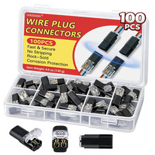 100Pcs Standard Quick Connect Wire Connectors No Stripping Double Wire Plug in