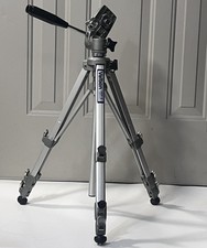 Velbon VEF-3 Tripod For Camera Silver Foldable  Collapsible Great Condition USA