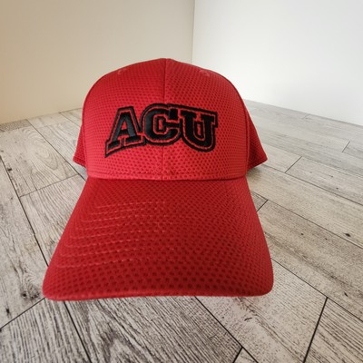 ACU Hat Cap Fitted Small Medium Red Mesh Embroidered Logo 39THIRTY New Era Mens