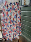 Vintage 50er Jahre transparente Baumwolle Blumen geraffte Taille Rock M