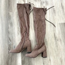NWT Steve Madden Osana Taupe Fabric Over the ...