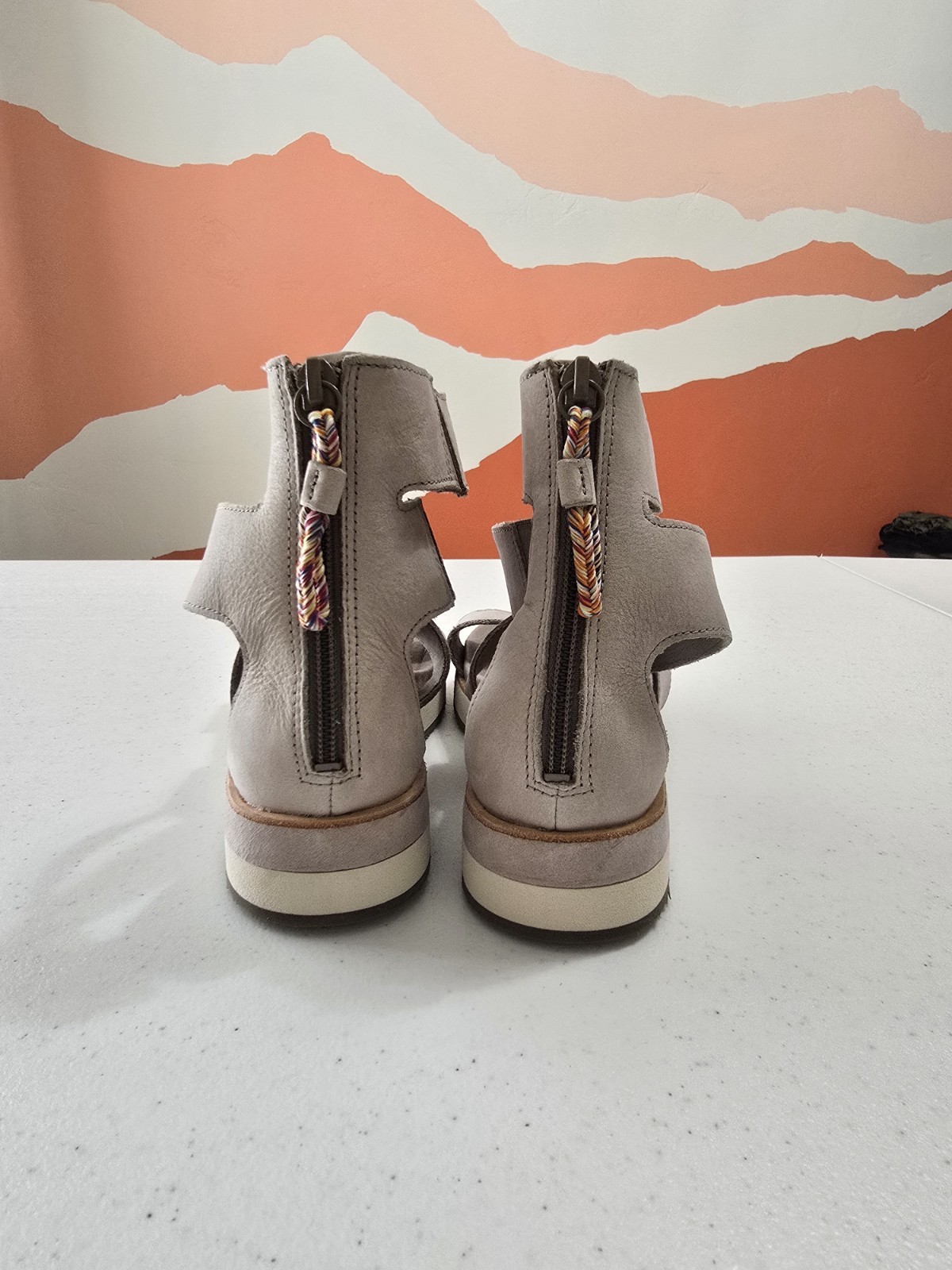 Merrell Sandali Donna 7 Grigio Roam Mid Cross Cinturino Caviglia Gladiatore Pelle