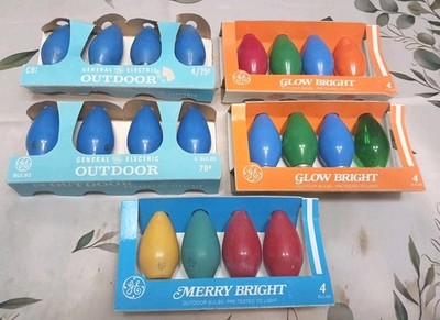 Vintage Christmas Lights Lamps 20 Bulbs C9 C-9 / Includes Glow Bright / All GE