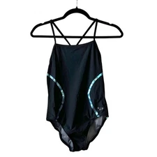 Speedo Thin Strap Power Plus Holographic Decal One Piece Swimsuit Women  8 / 34