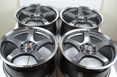 Set of 4 New 18x8 DDR Fuzion Gunmetal Machined Lip 18'' Wheels Rims 5x100 5x114.3
