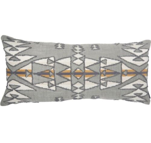 PENDLETON Plain Star Crewel Embroidered Feather Throw Pillow Gray - 14x30”