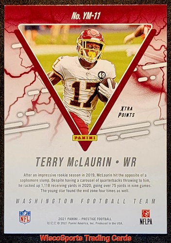 2021 Terry McLaurin Panini Prestige Youth Movement /249 BLUE #YM-11 Commanders - Bild 6 von 7